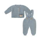 Conjunto de Peto + Chaqueta de Punto Azul Empolvado