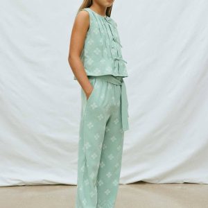 CONJUNTO PANTALON + TOP VERDE SALVIA. MAYORAL