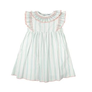 VESTIDO LISTAS VERDE AGUA, BABIDU