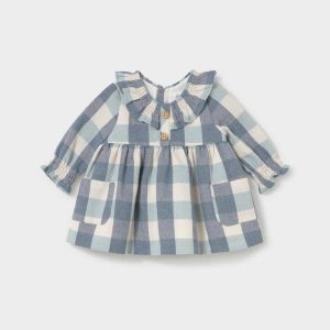 VESTIDO VICHY AZUL. MAYORAL