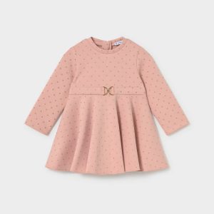 VESTIDO ROSA EMPOLVADO CON BRILLO. MAYORAL